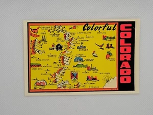 Vintage Colorado Reise Aufkleber Wassertransfer Sticker Staat Karte Sehenswürdigkeiten NOS - Bild 1 von 5