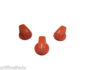 Orange Pointer Knobs with Set Screws 1/4" DIY Effects Pedal Projects-Set of 3 - Picture 1 of 2