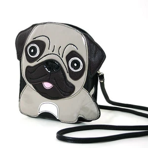Novelty Sleepyville Critters Cute Pug Dog CROSS BODY SHOULDER BAG FAUX LEATHER - Picture 1 of 4