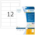 HERMA Self Adhesive Clear Heavy Duty Weatherproof Labels, 12 Labels Per A4 Sheet