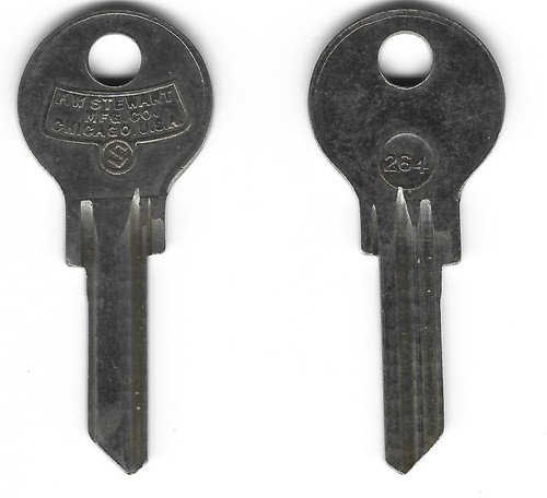 Set of 2 Stewart 264 Keys Same as Ilco X1199B Fits Chrysler 1940-48 ...