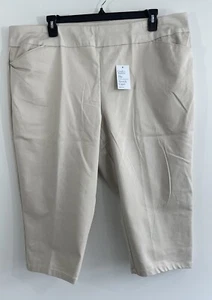 Croft Barrow Effortless Stretch Capri Women size 24W Beige Pull On new pants - Picture 1 of 10