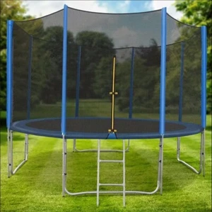 8ft Giant Round Trampoline With Safety Net And Sturdy Ladder 330 Pound Capacity - Picture 1 of 8