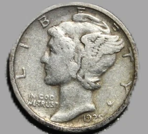 1925-D Mercury Silver Dime In Very Fine- WBLS 043 - Picture 1 of 2