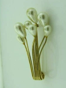 Napier Pin, Pearl Stem Brooch Pin Pendant Vintage Costume Jewelry piece 061621 - Picture 1 of 7