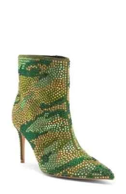 Kurt Geiger London Belgravia Women's 38.5  Bootie Green Crystal Heel NEW $265 - Image 1 of 4