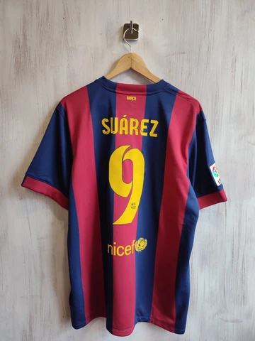 Barcelona 2014 2015 home Size XL soccer kit football shirt jersey maillot Suarez Cover