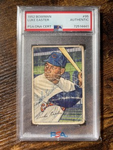 1952 Bowman Luke Easter PSA Auto Autographed Signed #95 Cleveland Indians