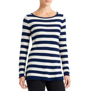 ATHLETA Cashmere Backcountry Sweater Navy White Stripe Pullover Sporty Small - Picture 1 of 11