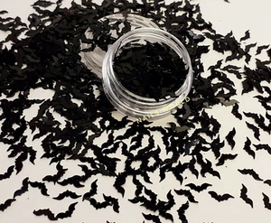 4x9mm Black BAT Batman Holographic 3D Nail Art Sequins Glitter Halloween DIY UK - Picture 1 of 2