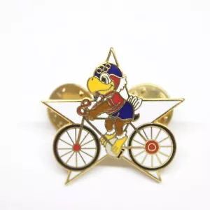 Pin de ciclismo Sam The Eagle de los Juegos Olímpicos de Los Ángeles 1984 solapa esmalte coleccionable - Imagen 1 de 3
