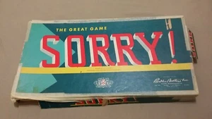 Sorry Board Game vintage 1950 1954 retro complete parker brothers bros great old - Picture 1 of 6