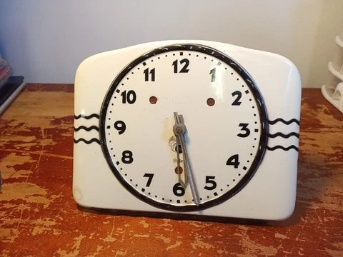 RARE ANTIQUE PORCELAIN 8 DAY WALL CLOCK BLACK FOREST CLOCK COMPANY OF TORONTO Cover