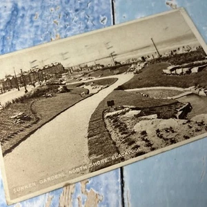 Blackpool - Vintage Postkarte - Versunkene Gärten North Shore - verschickt 1933 - Familie Hudson - Bild 1 von 8