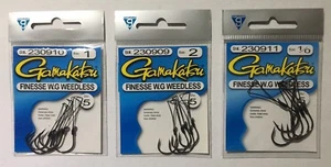 Gamakatsu Wide Gap Weedless Finesse Hook - Black Nickel 1, 2, 1/0, 3/0 Choose   - Picture 1 of 1