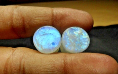 Natural Rainbow Moon Stone Earring Ear Gauge & Plugs Earring Best Body Jewelry - Image 1 of 4