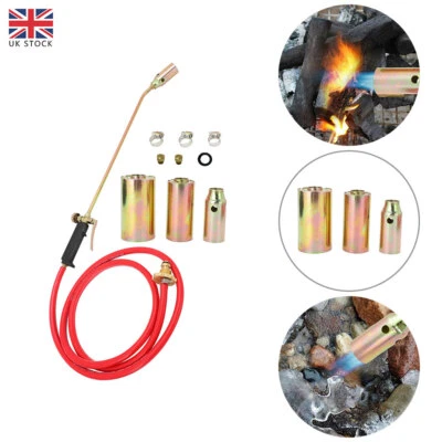 Propane Butane Gas Torch Burner Blow Kit Roofers Roofing Brazing + Hose Long Arm - Image 1 of 4