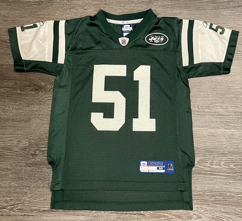 Vilma 51 NY Jets NFL Football Away Jersey Shirt Green Reebok Youth Medium Cover