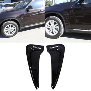 2× Glossy Black Side Wing Air Flow Fender Intake Vent Cover For BMW X5 F15 14-18 - Picture 1 of 14