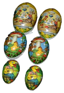 Paper Mache Easter Nesting Eggs Vtg German Democratic Republic ROOSTER MUSHROOM - Picture 1 of 7