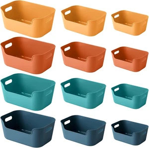 12-Pack Mixed Plastic Storage Bins and Baskets for Efficient Home Classroom Orga - Picture 1 of 12