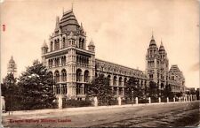 VINTAGE POSTCARD LONDON'S NATURAL HISTORY MUSEUM AND STREET SCENE MAILED 1909