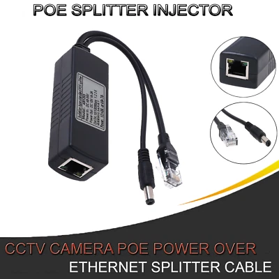 Power Over Ethernet Passive POE Injector Splitter Adapter Cable for CCTV Camera - Image 1 of 4