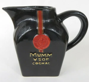 Brocca ceramica cognac vintage Mumm VSOP anni 70 bar brandy nera - Foto 1 di 4
