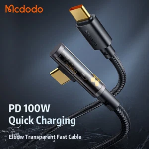 Mcdodo Transparent Right Angle USB C to USB C Fast Charger Cable 100W PD 5A - Picture 1 of 12