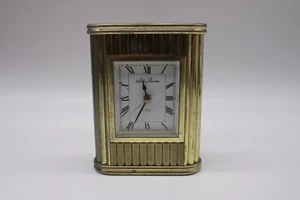 Vintage 60er Jahre Art Deco Seth Thomas Kamin Tischuhr - Messing mit Wecker - funktioniert  - Bild 1 von 12