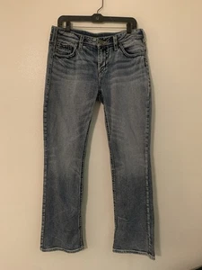 Silver Jeans Damen 33x31 Suki Mid Baby Boot Distressed Denim Stretch - Bild 1 von 6