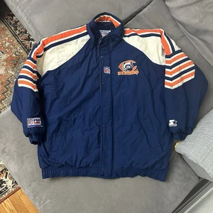 Vintage Chicago Bears Starter Pro Line Zip Puffer Jacket XL - No Hood - Fits Big - Picture 1 of 16