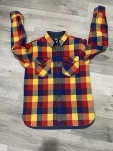 RRL Ralph Lauren 1940s Military Inspired Plaid Wool Twill Overshirt Jacket - M - Picture 1 of 8