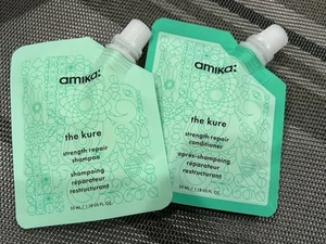 Amika The Kure Strength Repair Shampoo And Conditioner Set Travel Size 1.18oz Ea - Picture 1 of 2