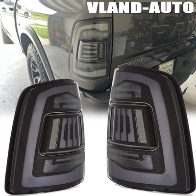 Smoked LED Tail Lights For 2009-2018 Dodge RAM 1500 2500 3500 DRL w/Animation - Image 1 of 4