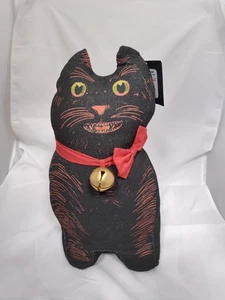 NWT Black Cat Shaped Decorative Pillow - JOHN DERIAN for  Threshold - 16in x 8in - Picture 1 of 9
