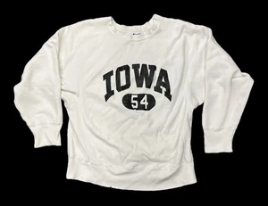 De colección 1980 Universidad de Iowa Campeón Tejido Inverso Equipo de Fútbol Cuello Redondo - Imagen 1 de 4