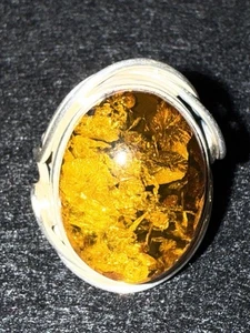 Spektakulärer Sterling Silber Ring Baltischer Bernstein Stein Größe 8 gestempelt 925 MUST SEE! - Bild 1 von 9