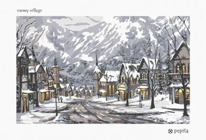 Snowy Village Needlepoint Kit or Canvas - Picture 1 of 2