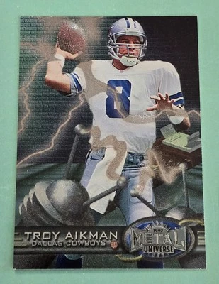 1997 Skybox Metal Universe TROY AIKMAN Dallas Cowboys #11 - Image 1 of 2