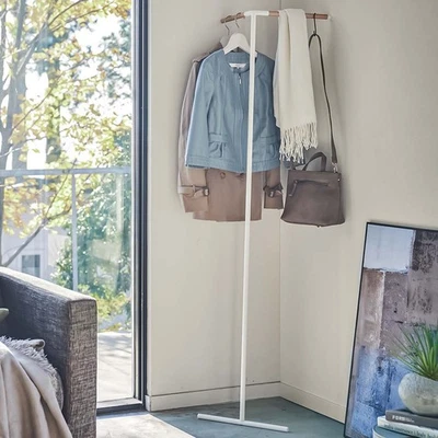 B-WARE Yamazaki Eck-Kleiderständer Garderobenständer zum Anlehnen weiß - Bild 1 von 4