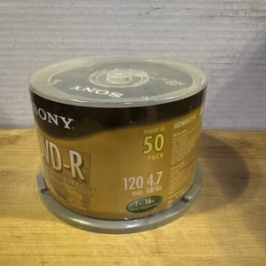 Sony DVD-R 50 Pack 4.7 GB 120 Min Blank Media Disc 1x-8x Sealed New ~ N1 - Picture 1 of 8