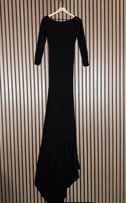 Sew Trendy Maternity Gown XS Womens Black Maxi Chiffon Knit Long Sleeve - Image 1 of 4