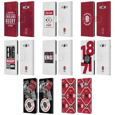 OFFICIAL ENGLAND RUGBY UNION RED ROSE LEATHER BOOK CASE FOR SAMSUNG PHONES 3 - Image 1 of 4