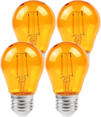 Amber Light Bulbs,A15 2 Watt 2000K Warm 15 Watt Bulbs Equivalent E26 Base for Be - Image 1 of 4