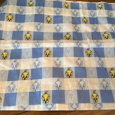 Vintage Dan Rivers Tweety Bird Blue Curtain Valence 16”x84” 1998 - Image 1 of 4