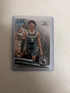 2023-24 Bowman U cromo Jaden Akins primer refractor de cromo #36 - Michigan State - Imagen 1 de 2