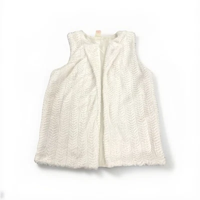 Colete feminino tamanho grande 10-12 glória desbotada branco pele sintética difusa cor creme - Imagem 1 de 4