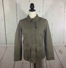 Talbots Womens XS Olive Army Green Utility Jacket Military Style Water Resistant