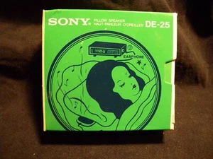 VINTAGE SONY DE-25 PILLOW SPEAKER 1970s NEW IN BOX CANADA CANADIAN - Picture 1 of 7